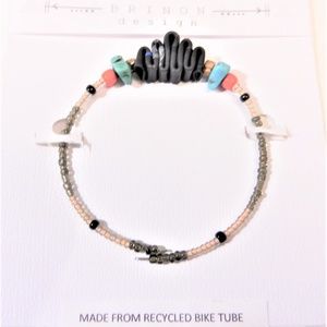 Bracelet handmade from recycled bike tubes